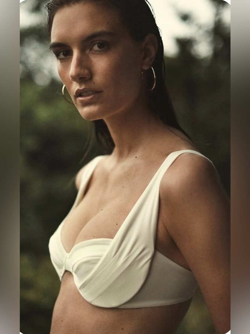 Palm Swim Resort Underwire Bikini Top Ivory Cream Size 1 Small